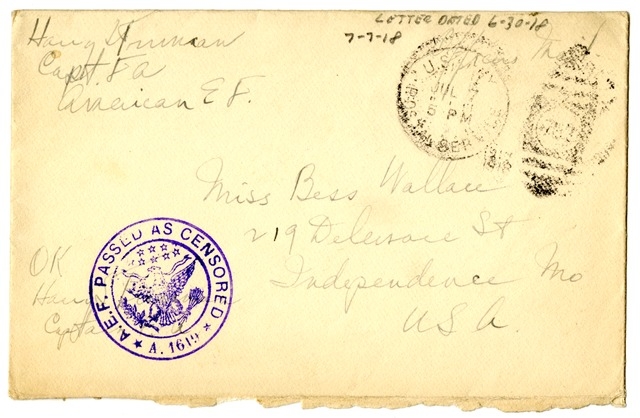 Letter from Harry S. Truman to Bess Wallace