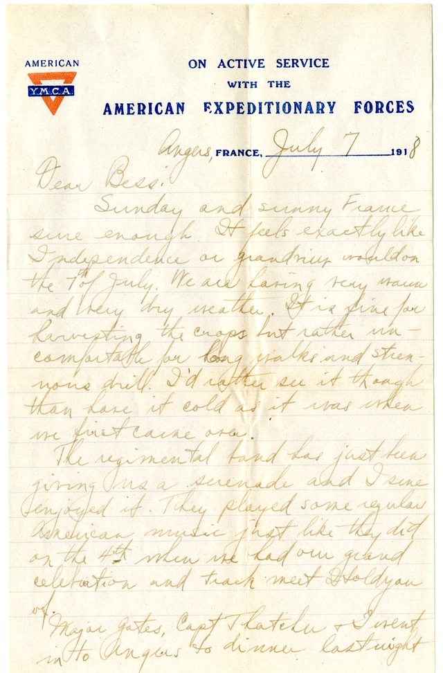 Letter from Harry S. Truman to Bess Wallace