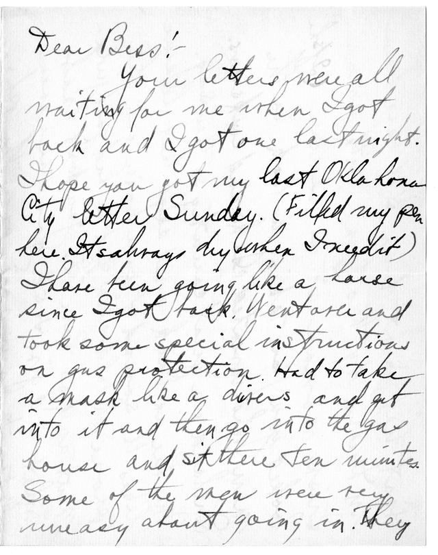 Letter from Harry S. Truman to Bess Wallace