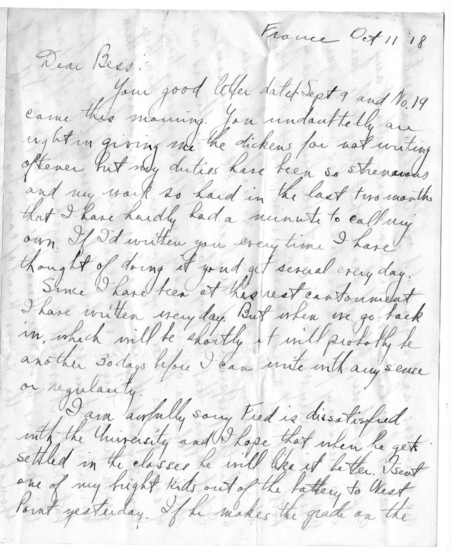 Letter from Harry S. Truman to Bess Wallace