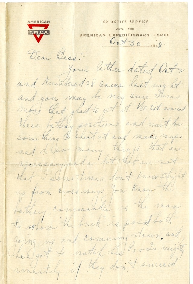 Letter from Harry S. Truman to Bess Wallace