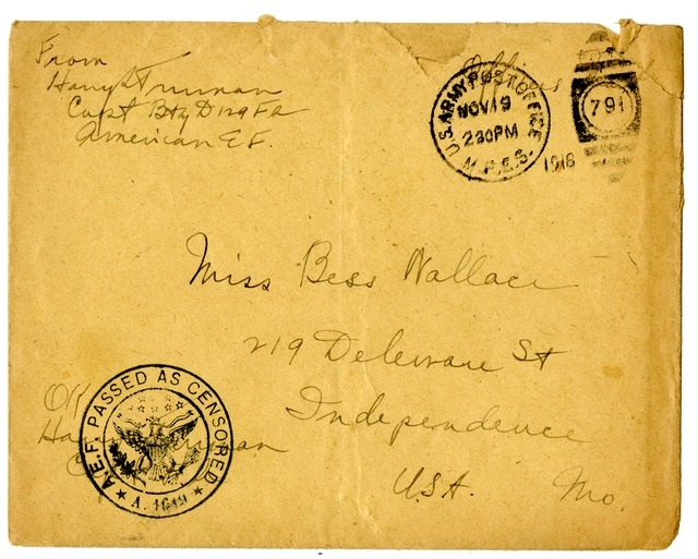 Letter from Harry S. Truman to Bess Wallace