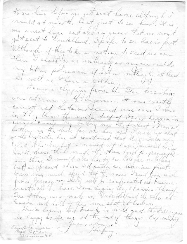 Letter from Harry S. Truman to Bess Wallace