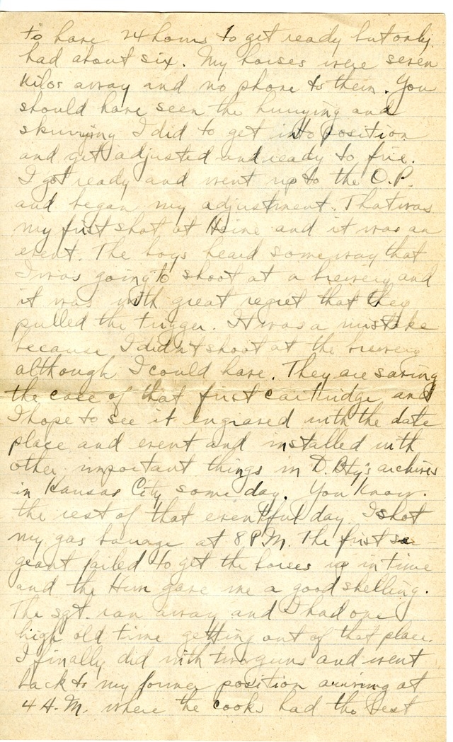 Letter from Harry S. Truman to Bess Wallace (abridged)