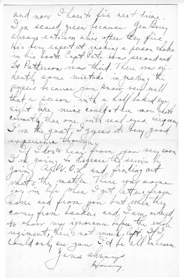 Letter from Harry S. Truman to Bess Wallace