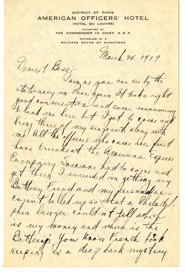 Letter from Harry S. Truman to Bess Wallace