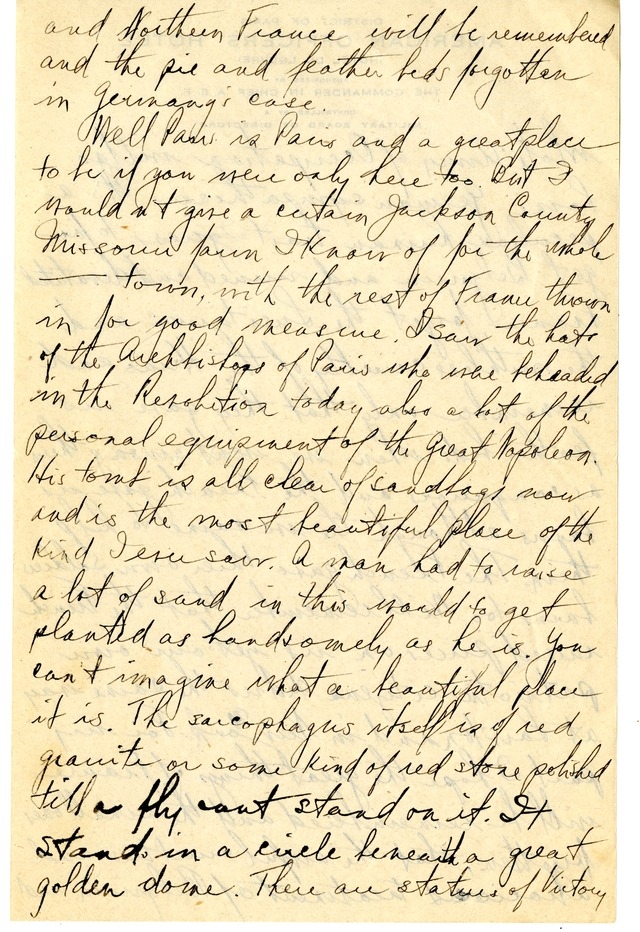 Letter from Harry S. Truman to Bess Wallace