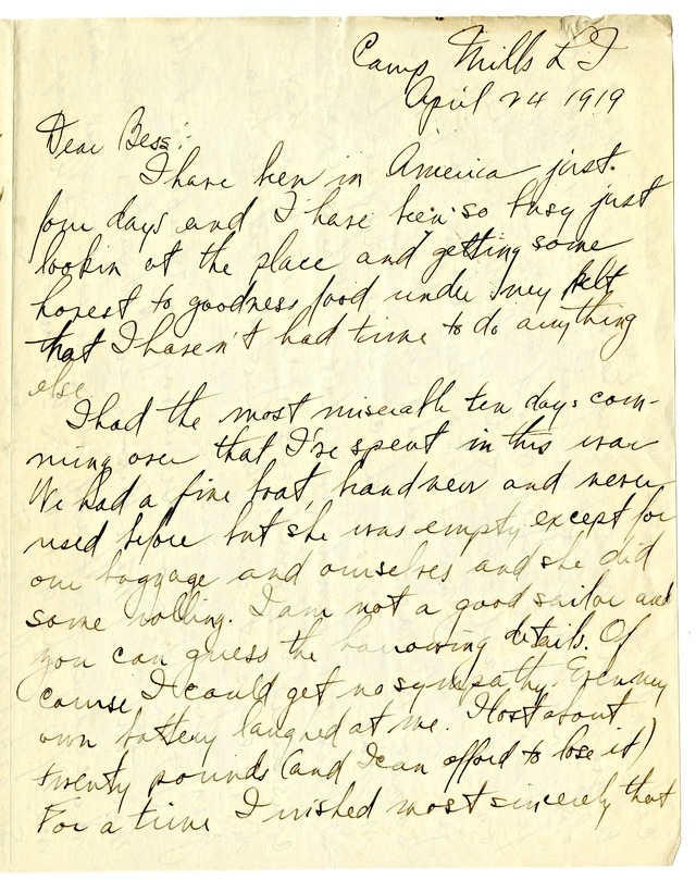 Letter from Harry S. Truman to Bess Wallace