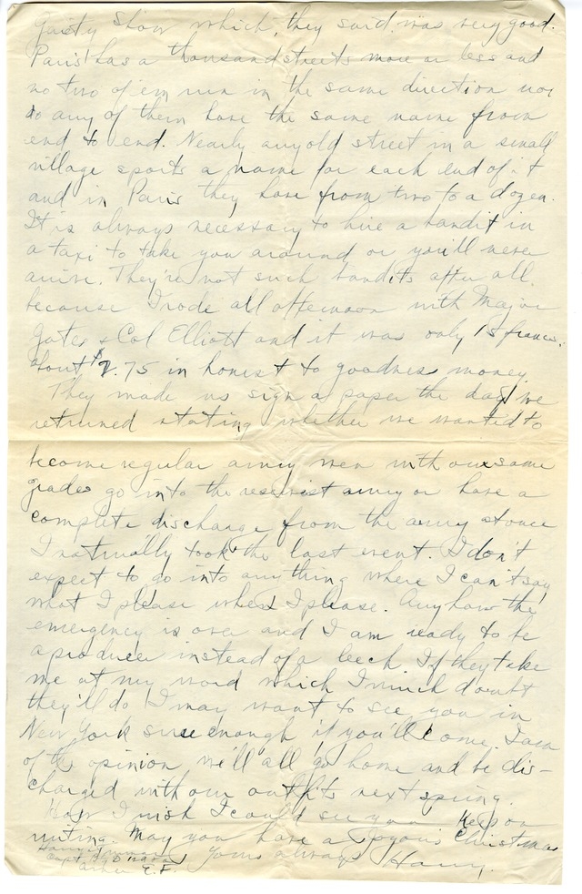 Letter from Harry S. Truman to Bess Wallace