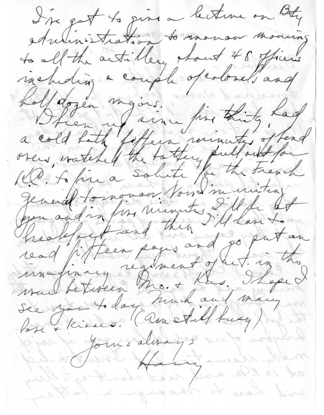 Letter from Harry S. Truman to Bess W. Truman