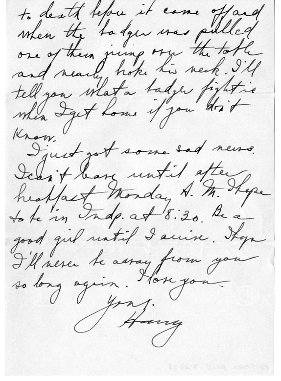 Letter from Harry S. Truman to Bess W. Truman