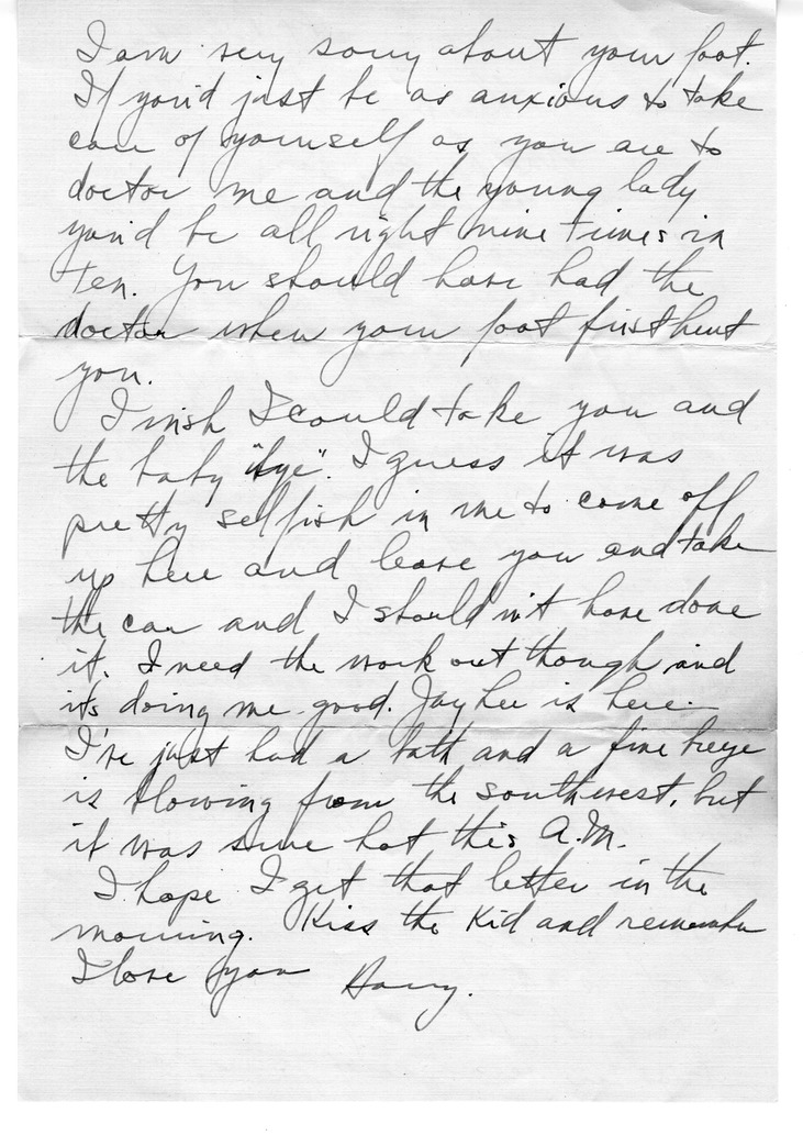 Letter from Harry S. Truman to Bess W. Truman