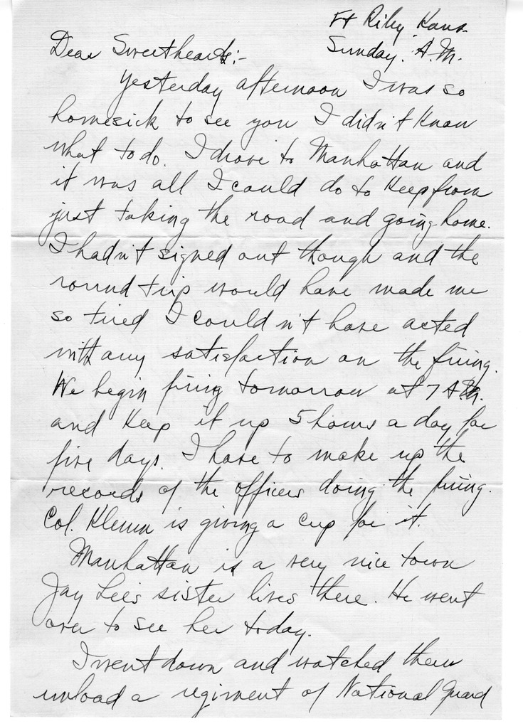 Letter from Harry S. Truman to Bess W. Truman