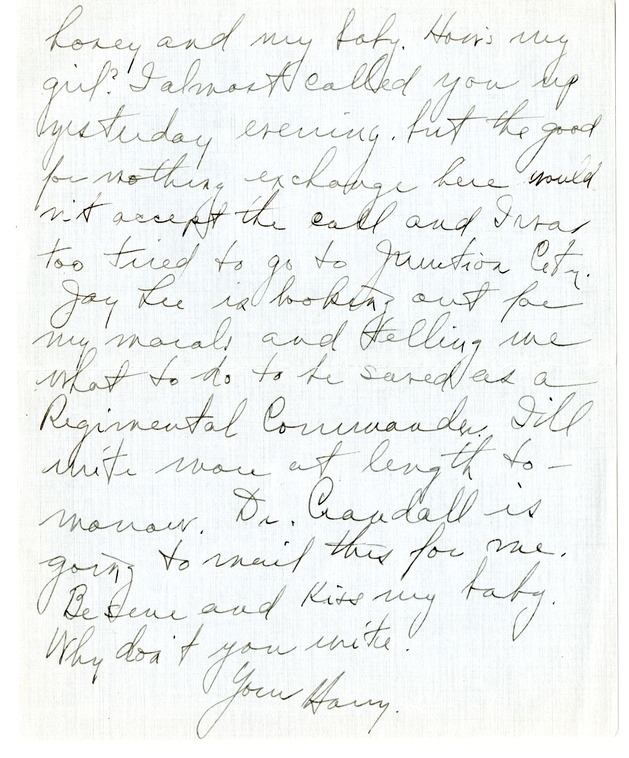 Letter from Harry S. Truman to Bess W. Truman