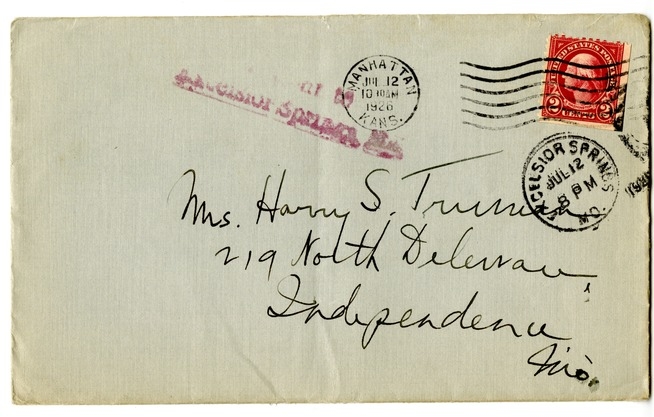 Letter from Harry S. Truman to Bess W. Truman