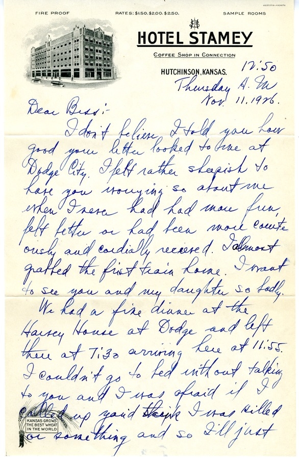 Letter from Harry S. Truman to Bess W. Truman