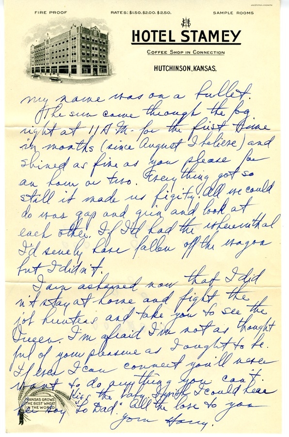 Letter from Harry S. Truman to Bess W. Truman