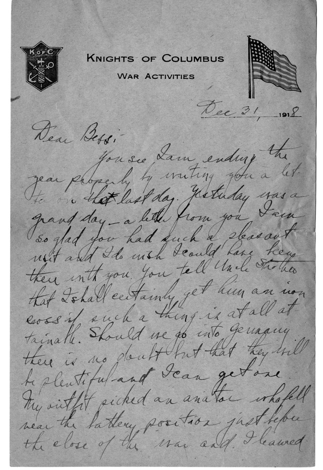 Letter from Harry S. Truman to Bess Wallace