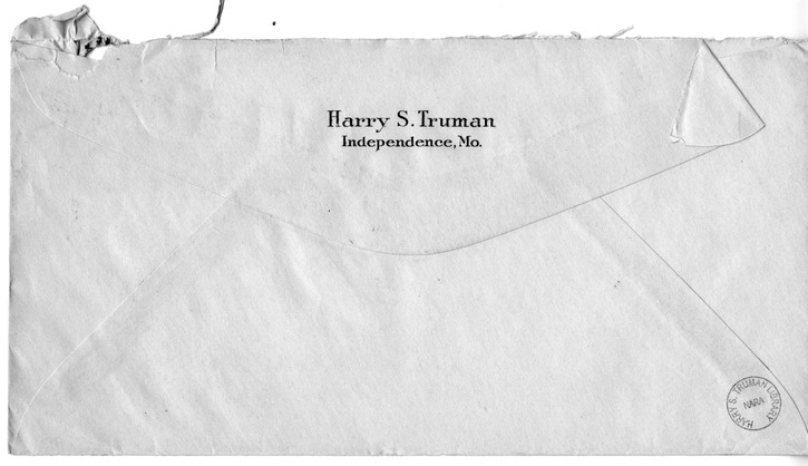 Letter from Harry S. Truman to Bess W. Truman