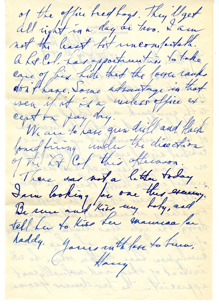 Letter from Harry S. Truman to Bess W. Truman