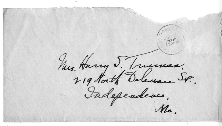 Letter from Harry S. Truman to Bess W. Truman