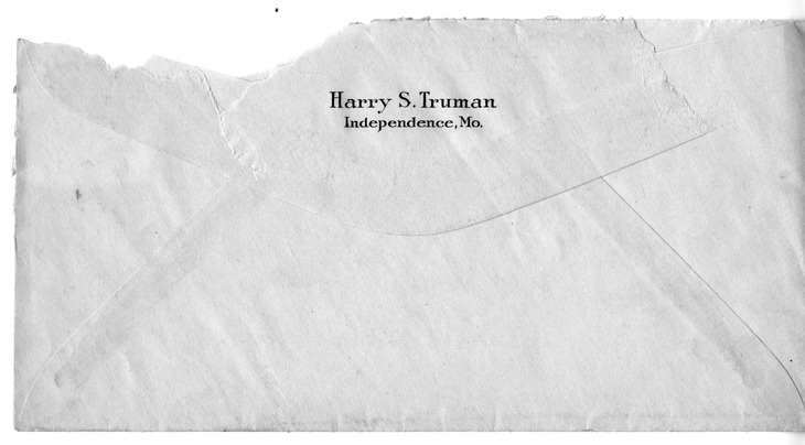 Letter from Harry S. Truman to Bess W. Truman