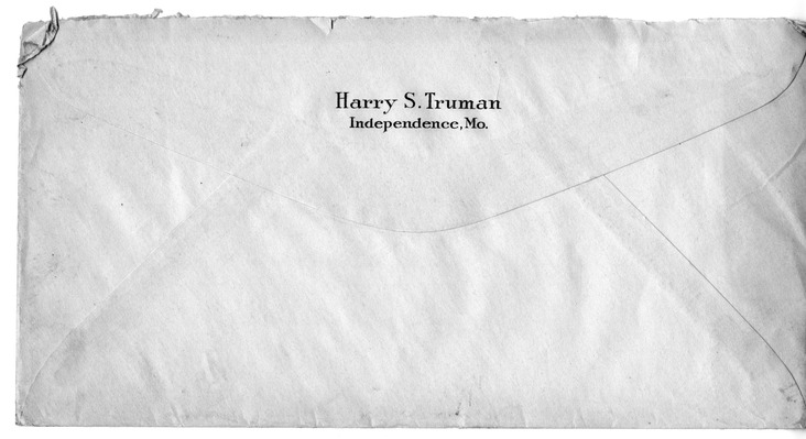 Letter from Harry S. Truman to Bess W. Truman