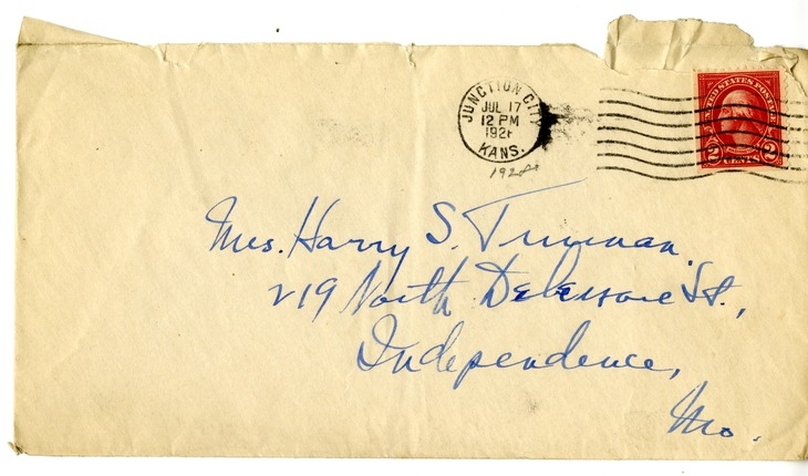 Letter from Harry S. Truman to Bess W. Truman