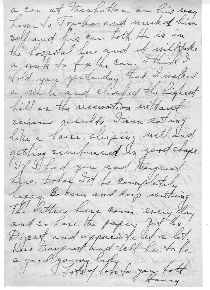 Letter from Harry S. Truman to Bess W. Truman