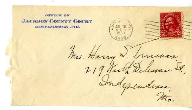 Letter from Harry S. Truman to Bess W. Truman