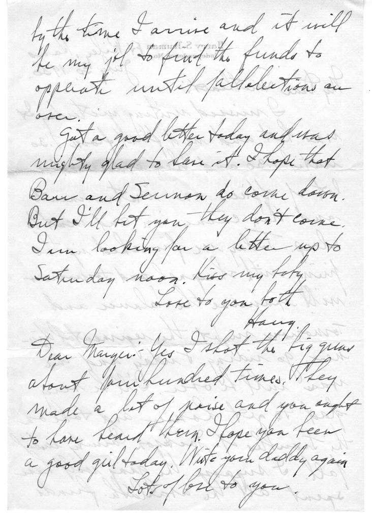 Letter from Harry S. Truman to Bess W. Truman and Margaret Truman