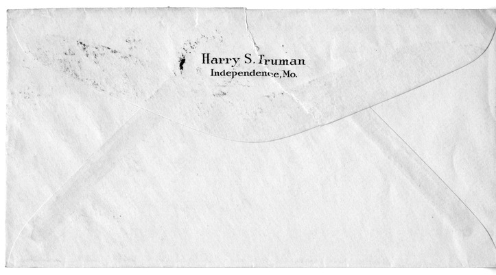 Letter from Harry S. Truman to Bess W. Truman