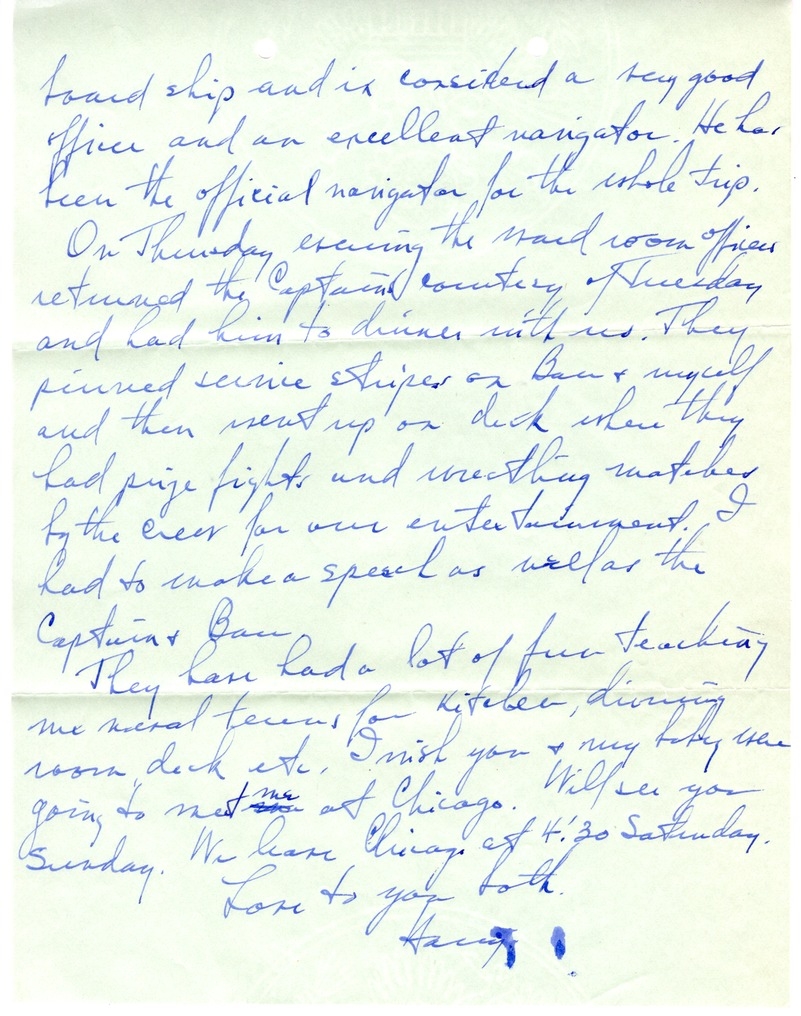 Letter from Harry S. Truman to Bess W. Truman