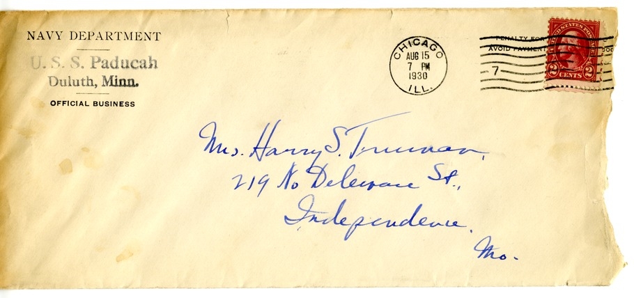 Letter from Harry S. Truman to Bess W. Truman