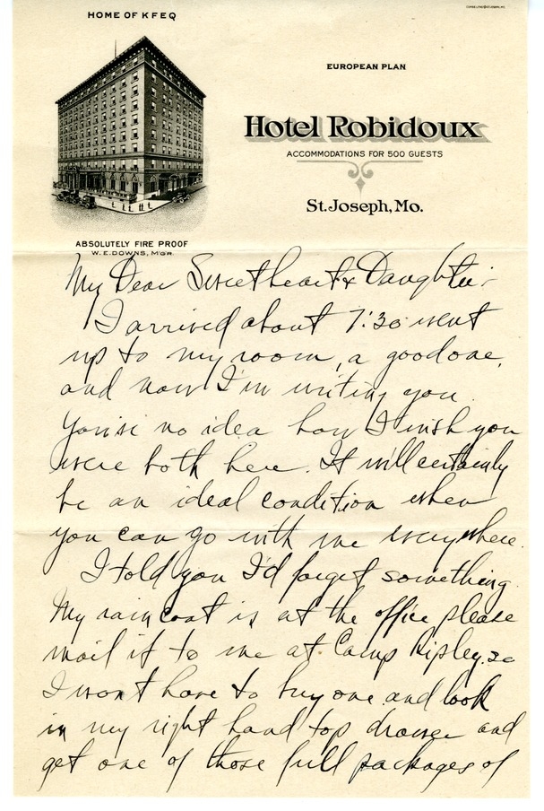 Letter from Harry S. Truman to Bess W. Truman