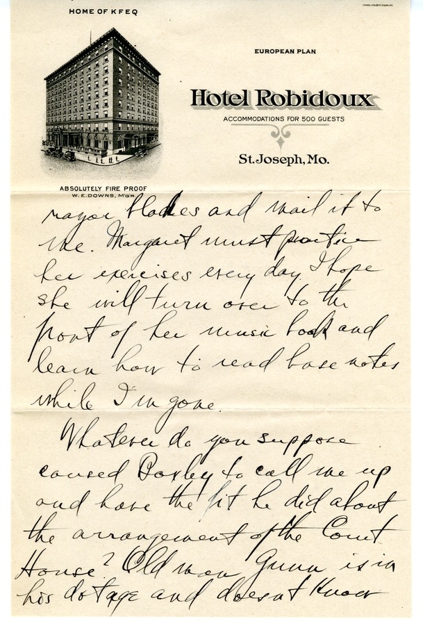 Letter from Harry S. Truman to Bess W. Truman