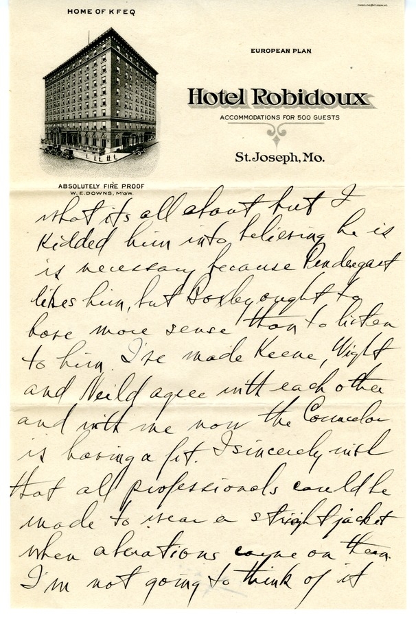 Letter from Harry S. Truman to Bess W. Truman