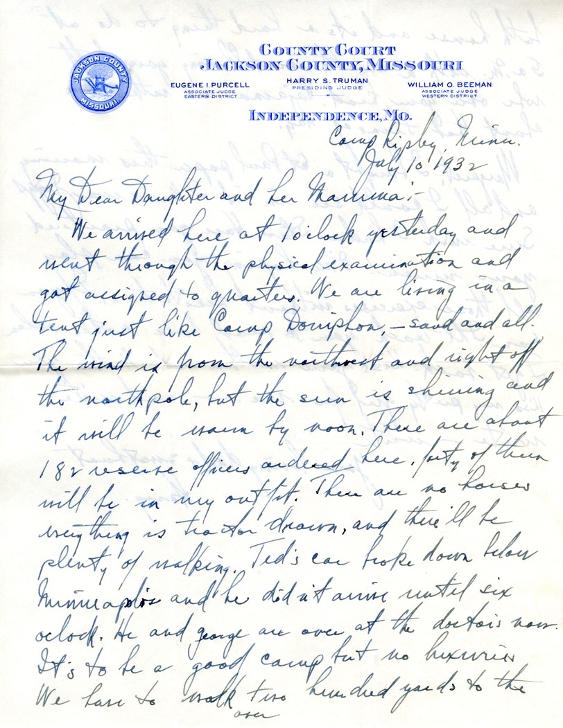 Letter from Harry S. Truman to Bess W. Truman