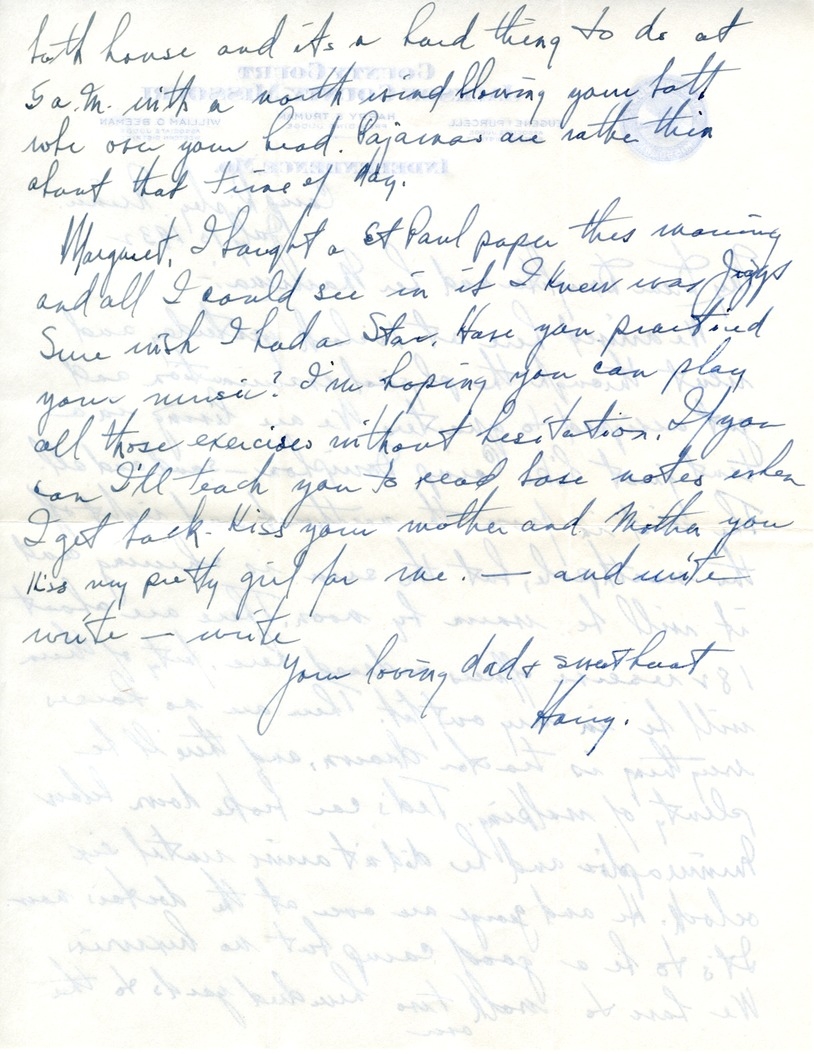 Letter from Harry S. Truman to Bess W. Truman