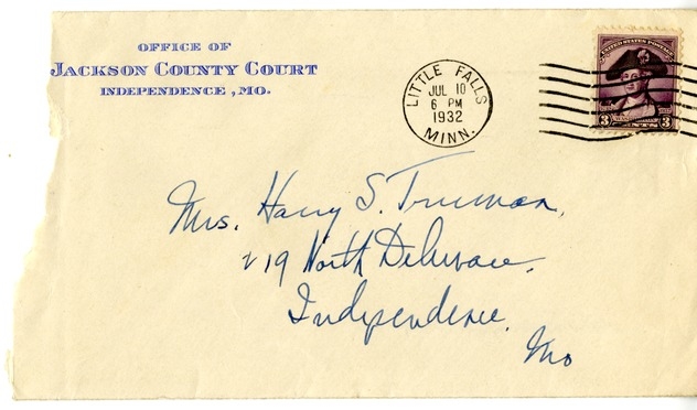 Letter from Harry S. Truman to Bess W. Truman