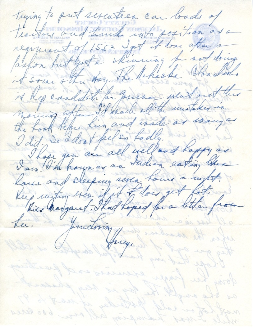 Letter from Harry S. Truman to Bess W. Truman