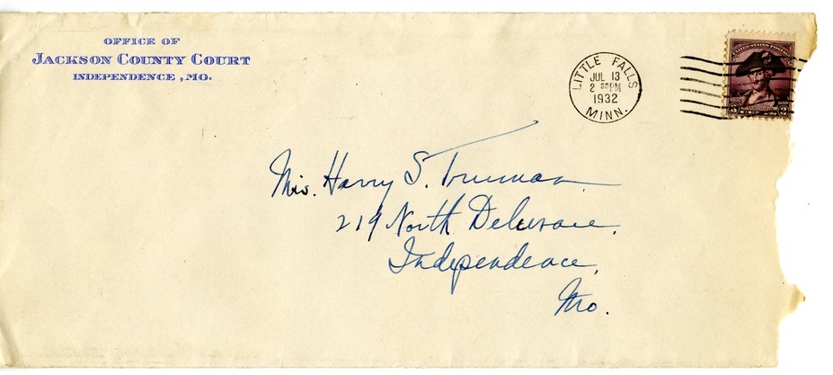 Letter from Harry S. Truman to Bess W. Truman