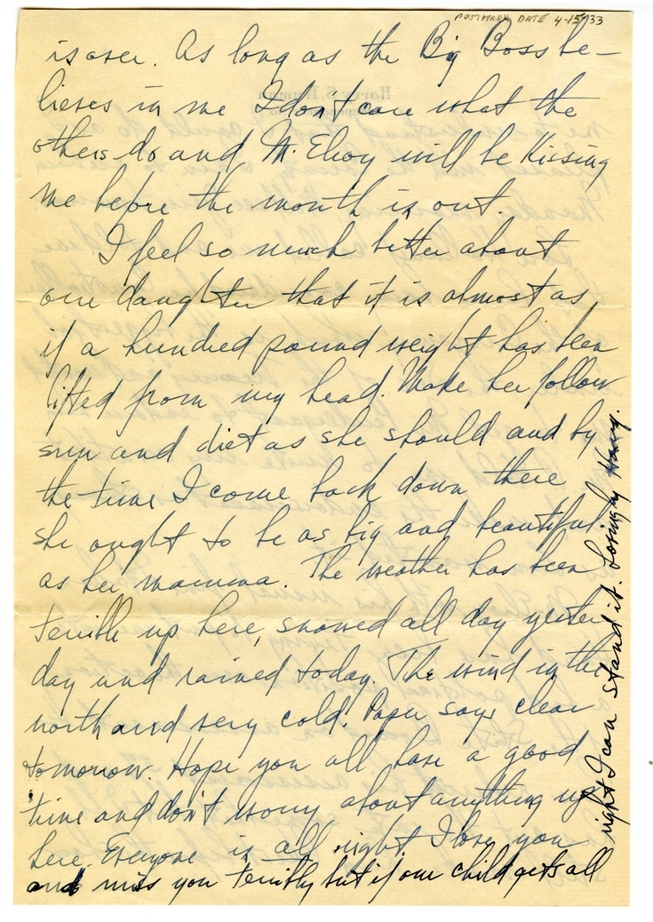 Letter from Harry S. Truman to Bess W. Truman