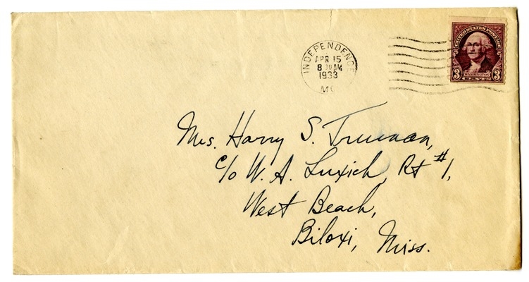 Letter from Harry S. Truman to Bess W. Truman