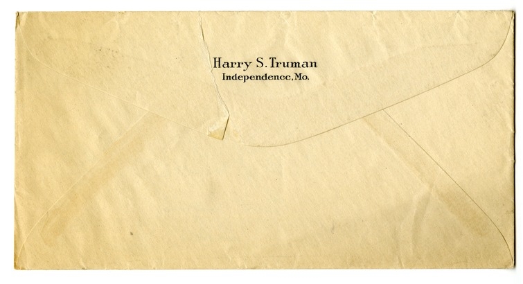 Letter from Harry S. Truman to Bess W. Truman