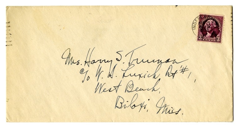 Letter from Harry S. Truman to Bess W. Truman