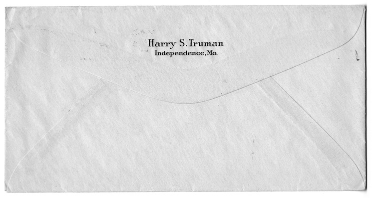 Letter from Harry S. Truman to Bess W. Truman