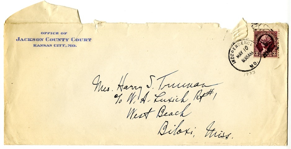 Letter from Harry S. Truman to Bess W. Truman