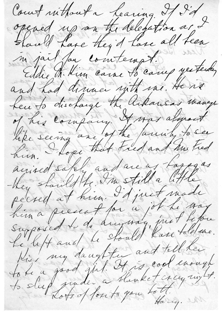 Letter from Harry S. Truman to Bess W. Truman