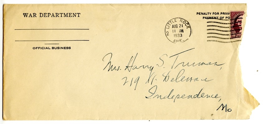 Letter from Harry S. Truman to Bess W. Truman